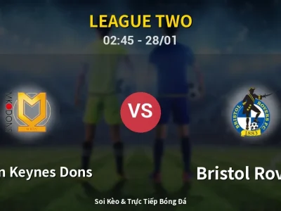 Kết Quả: Milton Keynes Dons 1-0 Bristol Rovers – Highlight & Bàn Thắng | League Two