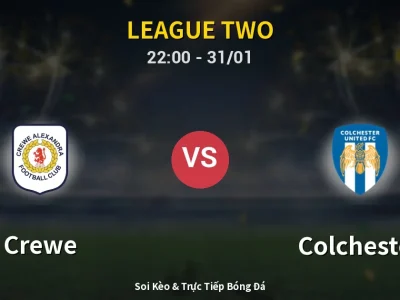 Soi Kèo Crewe vs Colchester – 22:00 31/01 | Nhận Định, Dự Đoán Tỷ Số