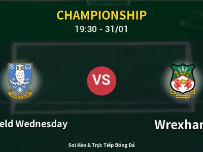 Kết Quả: Sheffield Wednesday 0-1 Wrexham – Highlight & Bàn Thắng | Championship