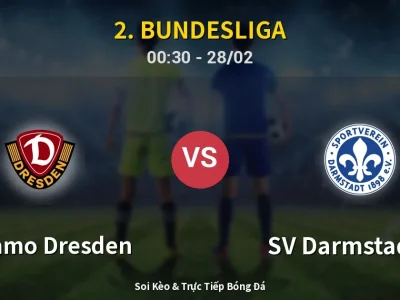Kết Quả: Dynamo Dresden 3-1 SV Darmstadt 98 – Highlight & Bàn Thắng | 2. Bundesliga