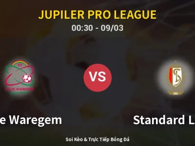 Kết Quả: Zulte Waregem 0-1 Standard Liege – Highlight & Bàn Thắng | Jupiler Pro League