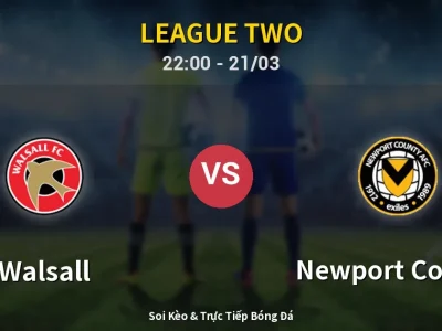 Soi Kèo Walsall vs Newport County – 22:00 21/03 | Nhận Định, Dự Đoán Tỷ Số