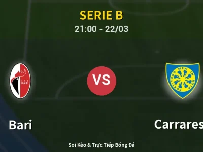 🔴 Trực Tiếp: Bari 0-0 Carrarese – Link Xem Serie B (Full HD)