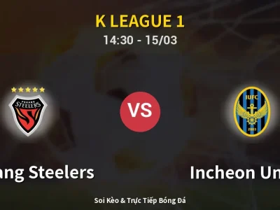 Kết Quả: Pohang Steelers 1-1 Incheon United – Highlight & Bàn Thắng | K League 1