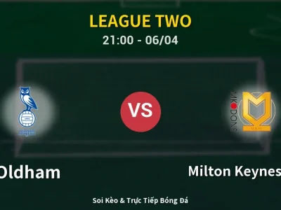 Soi Kèo Oldham vs Milton Keynes Dons – 21:00 06/04 | Nhận Định, Dự Đoán Tỷ Số