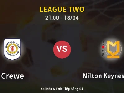 Soi Kèo Crewe vs Milton Keynes Dons – 21:00 18/04 | Nhận Định, Dự Đoán Tỷ Số