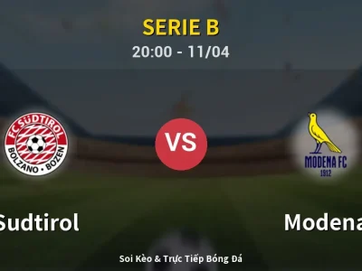 Soi Kèo Sudtirol vs Modena – 20:00 11/04 | Nhận Định, Dự Đoán Tỷ Số