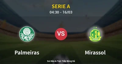 Palmeiras vs Mirassol 16/03